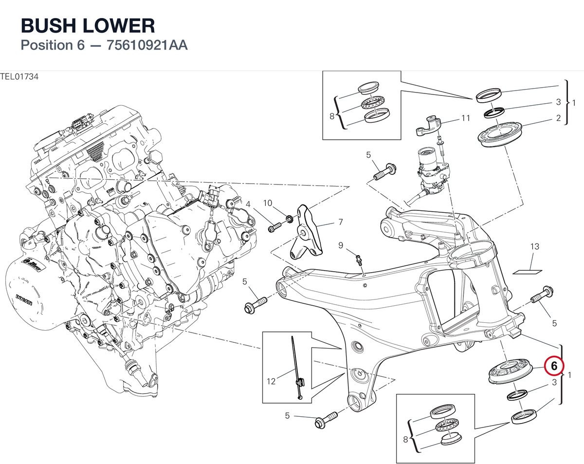 BUSH LOWER 75610921AA diagram position