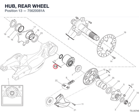 HUB, REAR WHEEL 75620081A diagram position