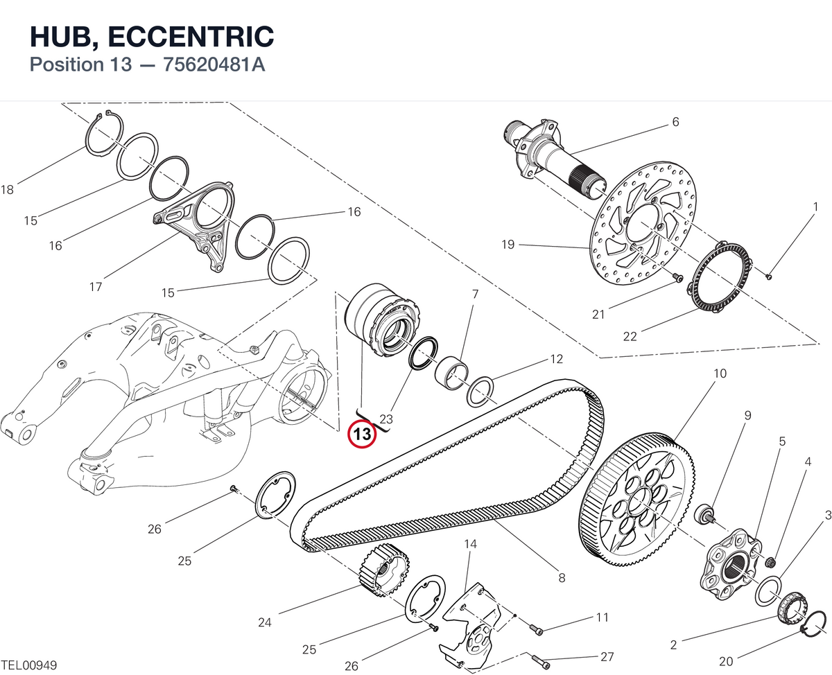 HUB, ECCENTRIC 75620481A diagram position