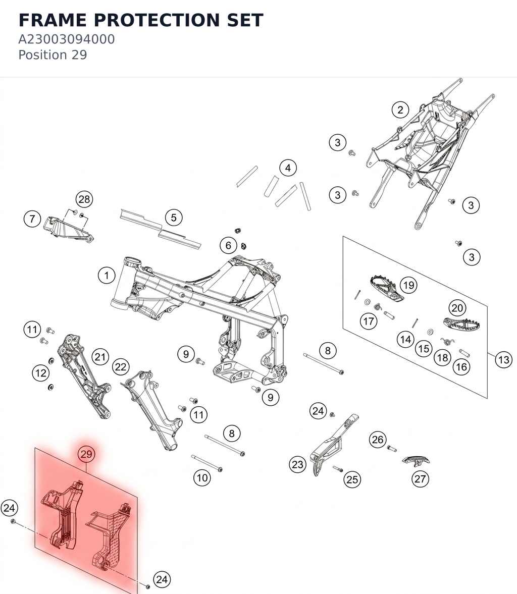 Diagram preview: FRAME PROTECTION SET (A23003094000)