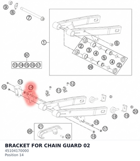 Diagram preview: BRACKET FOR CHAIN GUARD     02 (45104170000)