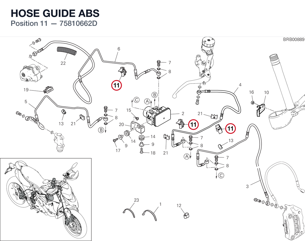 HOSE GUIDE ABS 75810662D diagram position