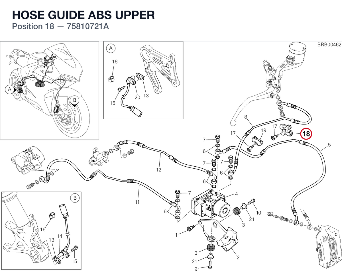 HOSE GUIDE ABS UPPER 75810721A diagram position