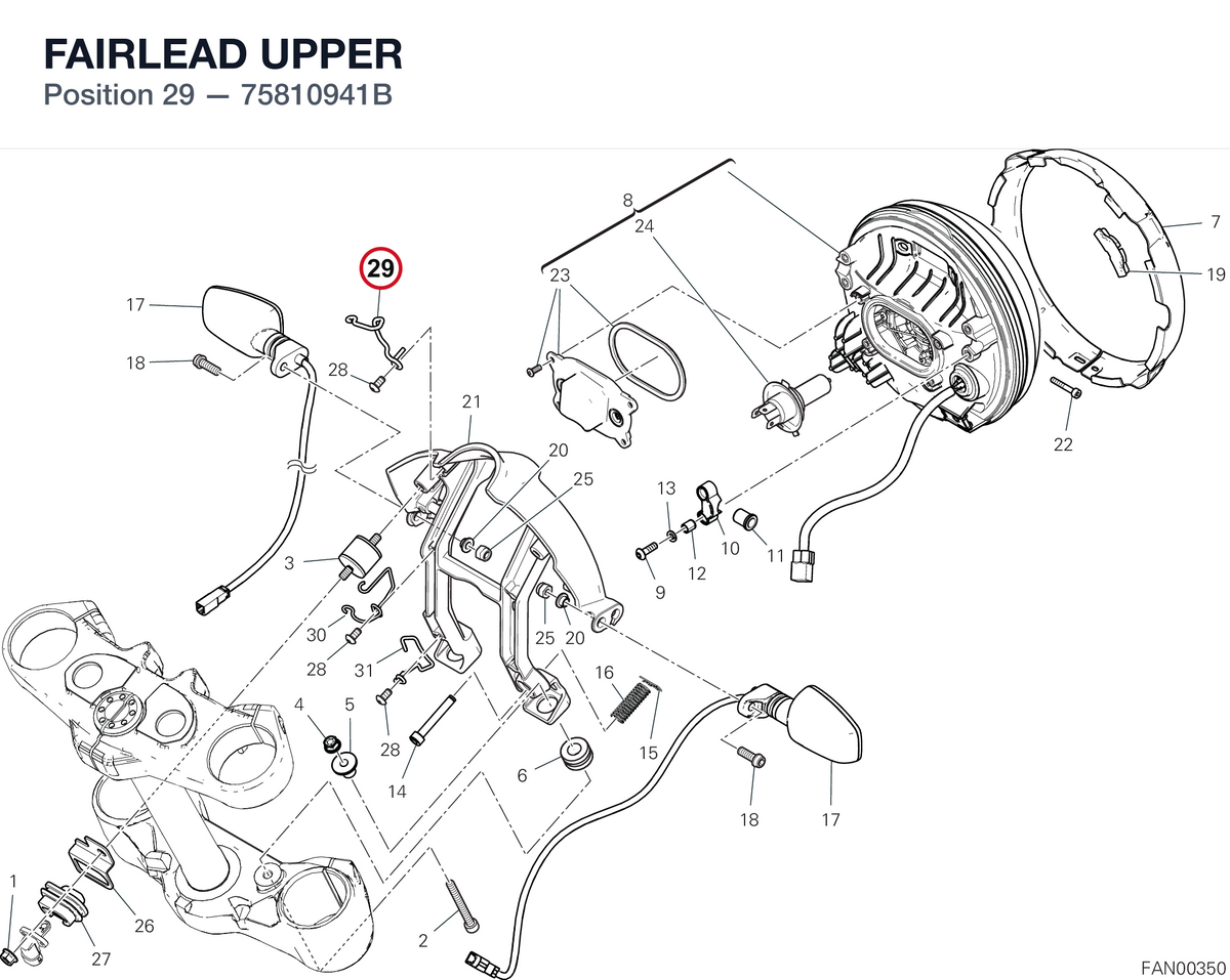 FAIRLEAD UPPER 75810941B diagram position