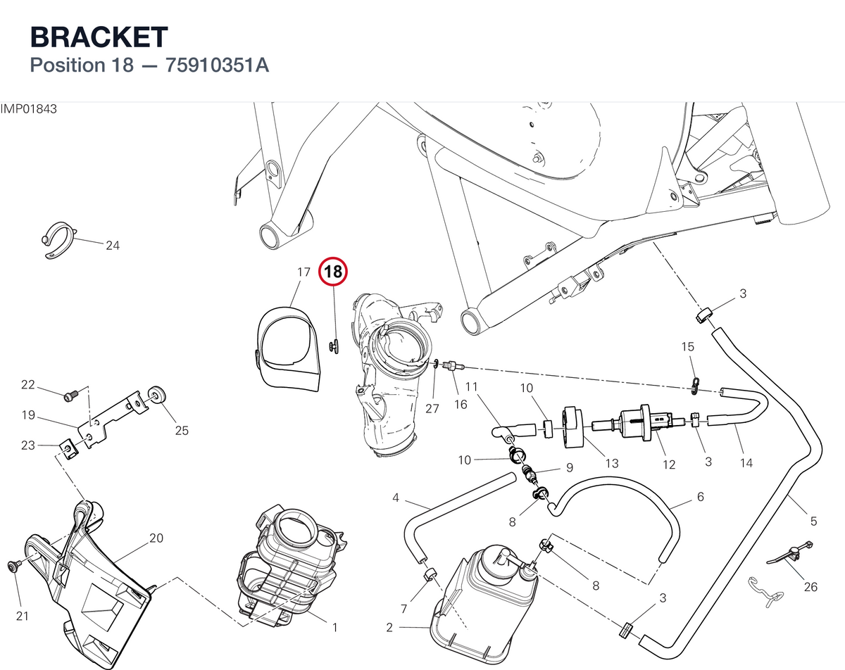 BRACKET 75910351A diagram position