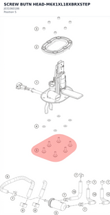 Diagram preview: SCREW BUTN HEAD-M6X1XL18XBRXSTEP (J031060186)