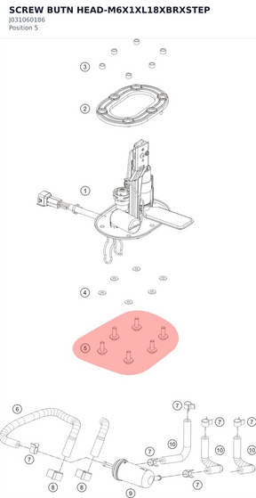 Diagram preview: SCREW BUTN HEAD-M6X1XL18XBRXSTEP (J031060186)