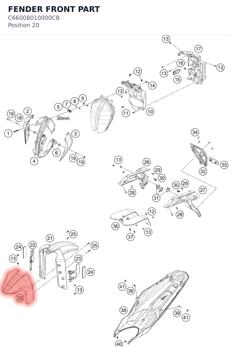 Diagram preview: FENDER FRONT PART (C66008010000CB)