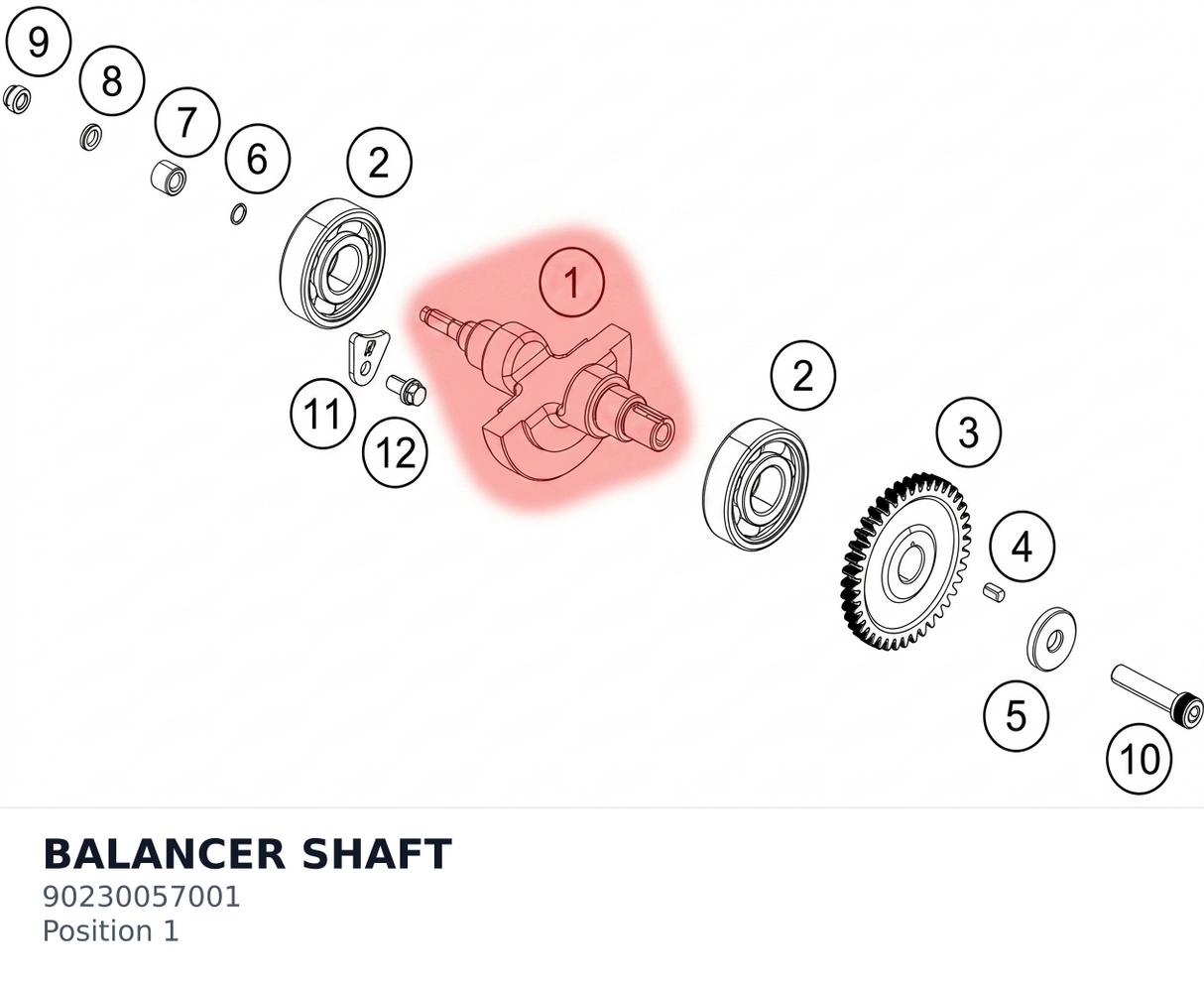 Diagram preview: BALANCER SHAFT (90230057001)