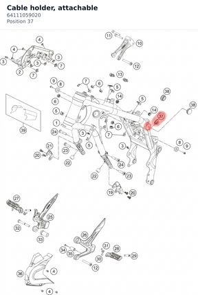 Diagram preview: Cable holder, attachable (64111059020)