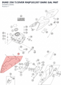 Diagram preview: DUKE 250 T.COVER RHJP181207 DARK GAL MAT (93008051000KC)