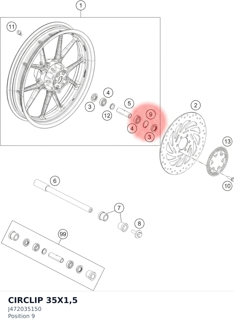 Diagram preview: CIRCLIP 35X1,5 (J472035150)