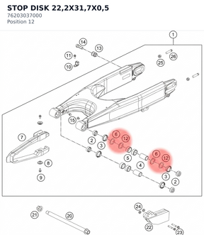 Diagram preview: STOP DISK 22,2X31,7X0,5 (76203037000)