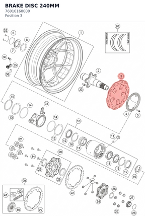 Diagram preview: BRAKE DISC 240MM (76010160000)