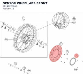Diagram preview: SENSOR WHEEL ABS FRONT (28142020000)