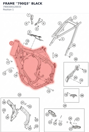 Diagram preview: FRAME ''790Q3'' BLACK (7900300120033)