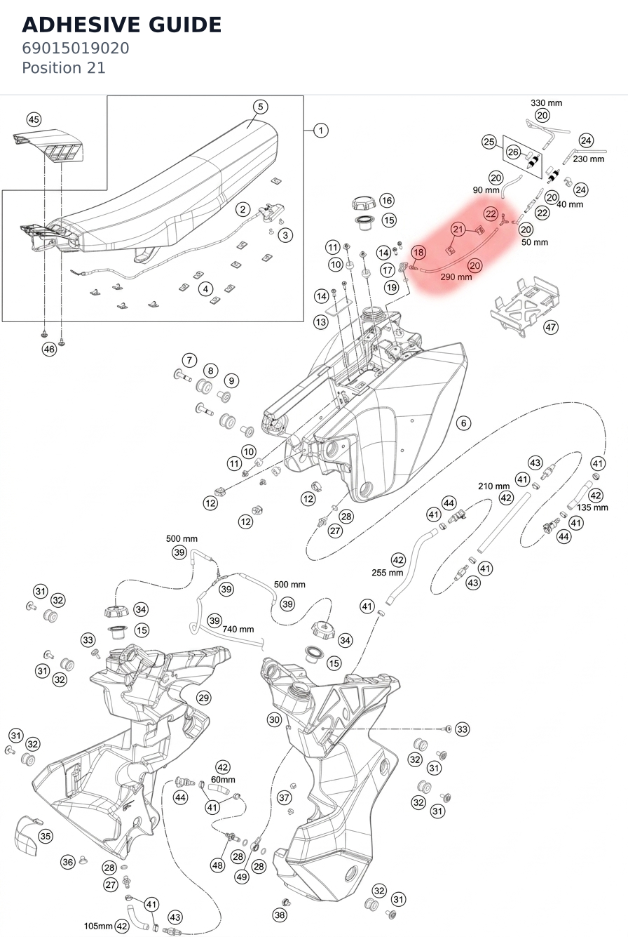 Diagram preview: ADHESIVE GUIDE (69015019020)