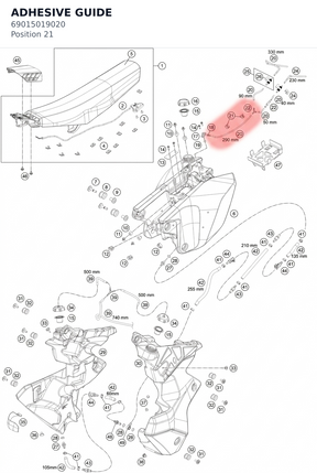Diagram preview: ADHESIVE GUIDE (69015019020)