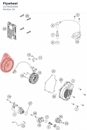 Diagram preview: Flywheel (51739105000)