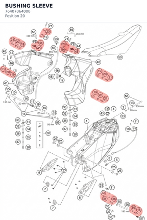 Diagram preview: BUSHING SLEEVE (76407064000)
