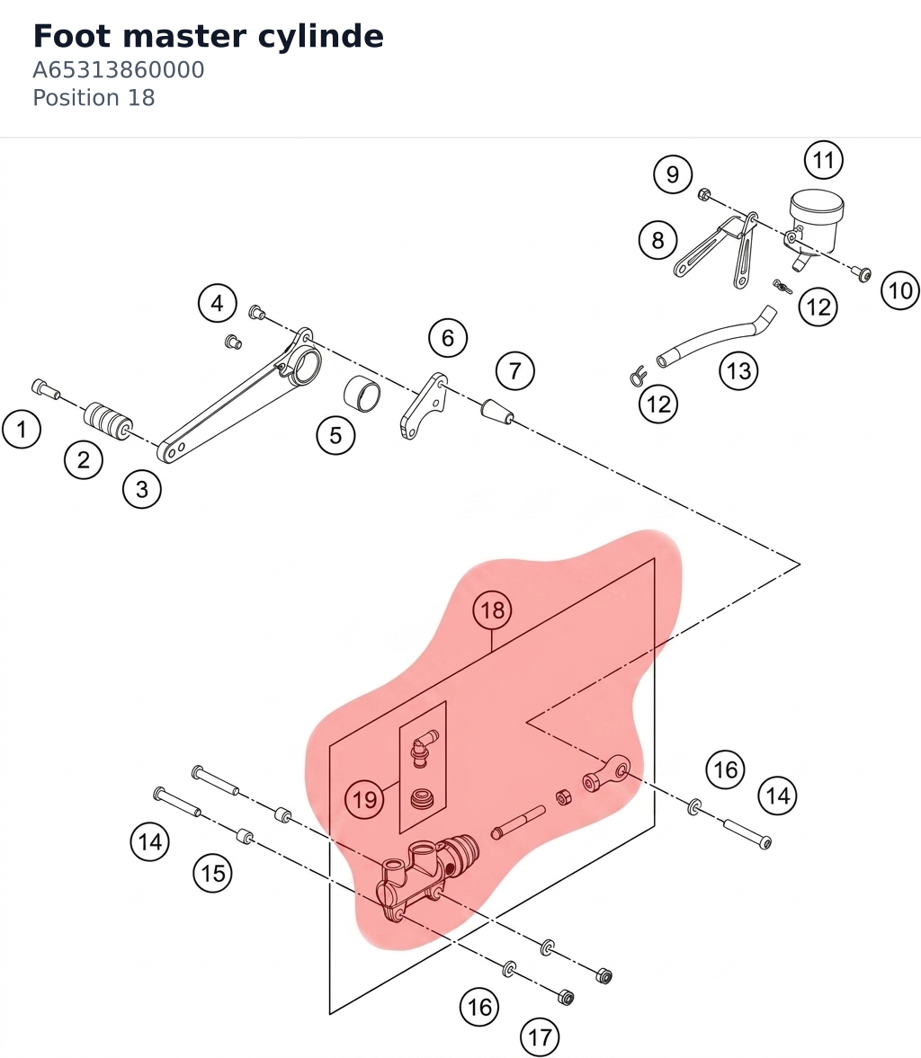 Diagram preview: Foot master cylinde (A65313860000)