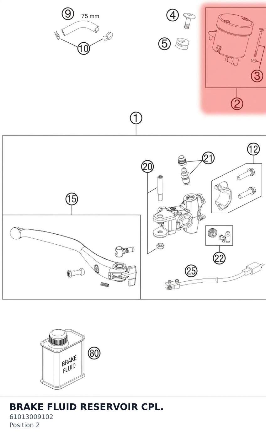 Diagram preview: BRAKE FLUID RESERVOIR CPL. (61013009102)