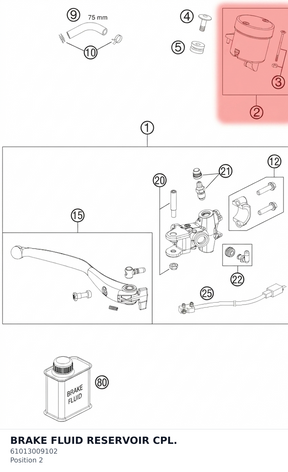 Diagram preview: BRAKE FLUID RESERVOIR CPL. (61013009102)