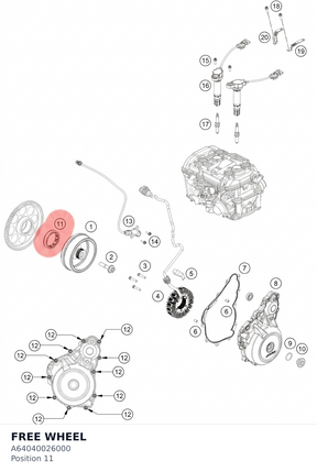 Diagram preview: FREE WHEEL (A64040026000)