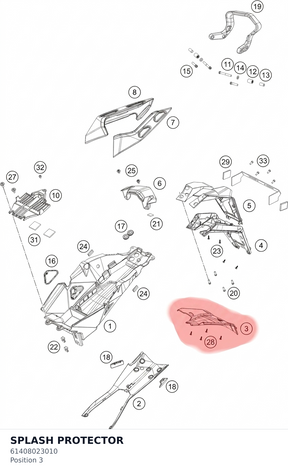 Diagram preview: SPLASH PROTECTOR (61408023010)