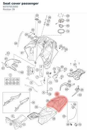 Diagram preview: Seat cover passenger (60707053000)