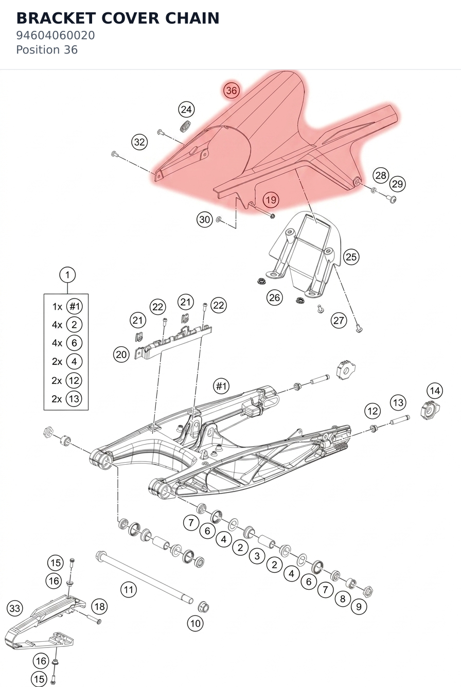 Diagram preview: BRACKET COVER CHAIN (94604060020)