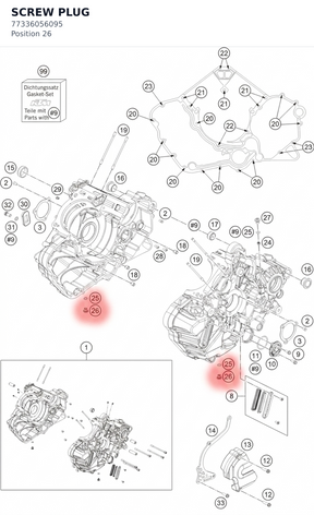 Diagram preview: SCREW PLUG (77336056095)