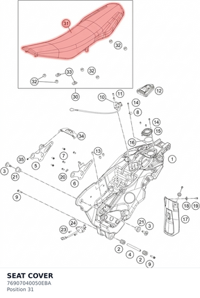 Diagram preview: SEAT COVER (76907040050EBA)