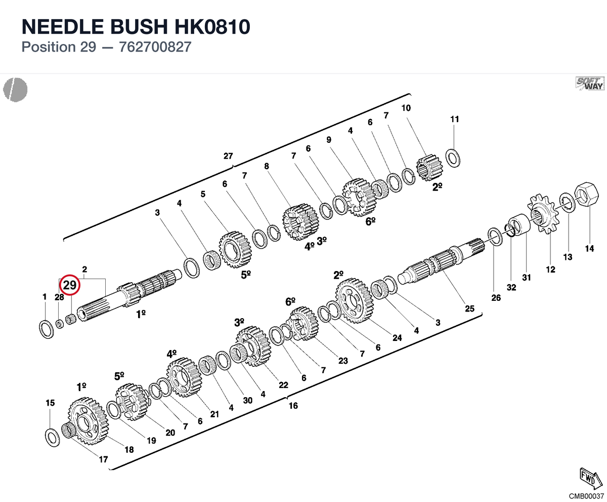 NEEDLE BUSH HK0810 762700827 diagram position