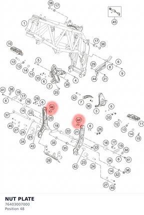 Diagram preview: NUT PLATE (76403007000)