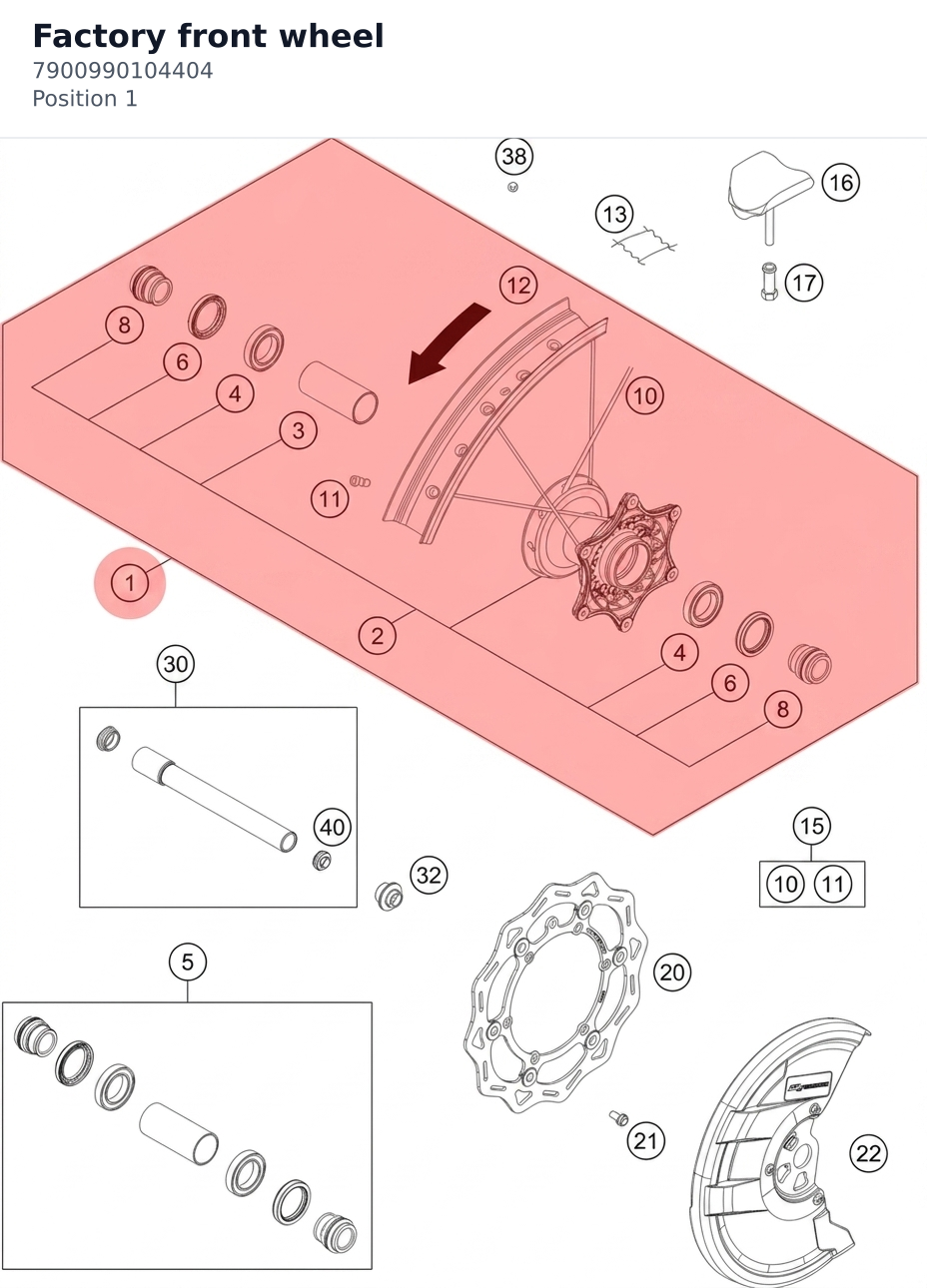 Diagram preview: Factory front wheel (7900990104404)