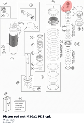 Diagram preview: Piston rod nut M10x1 PDS cpl. (46181183S)