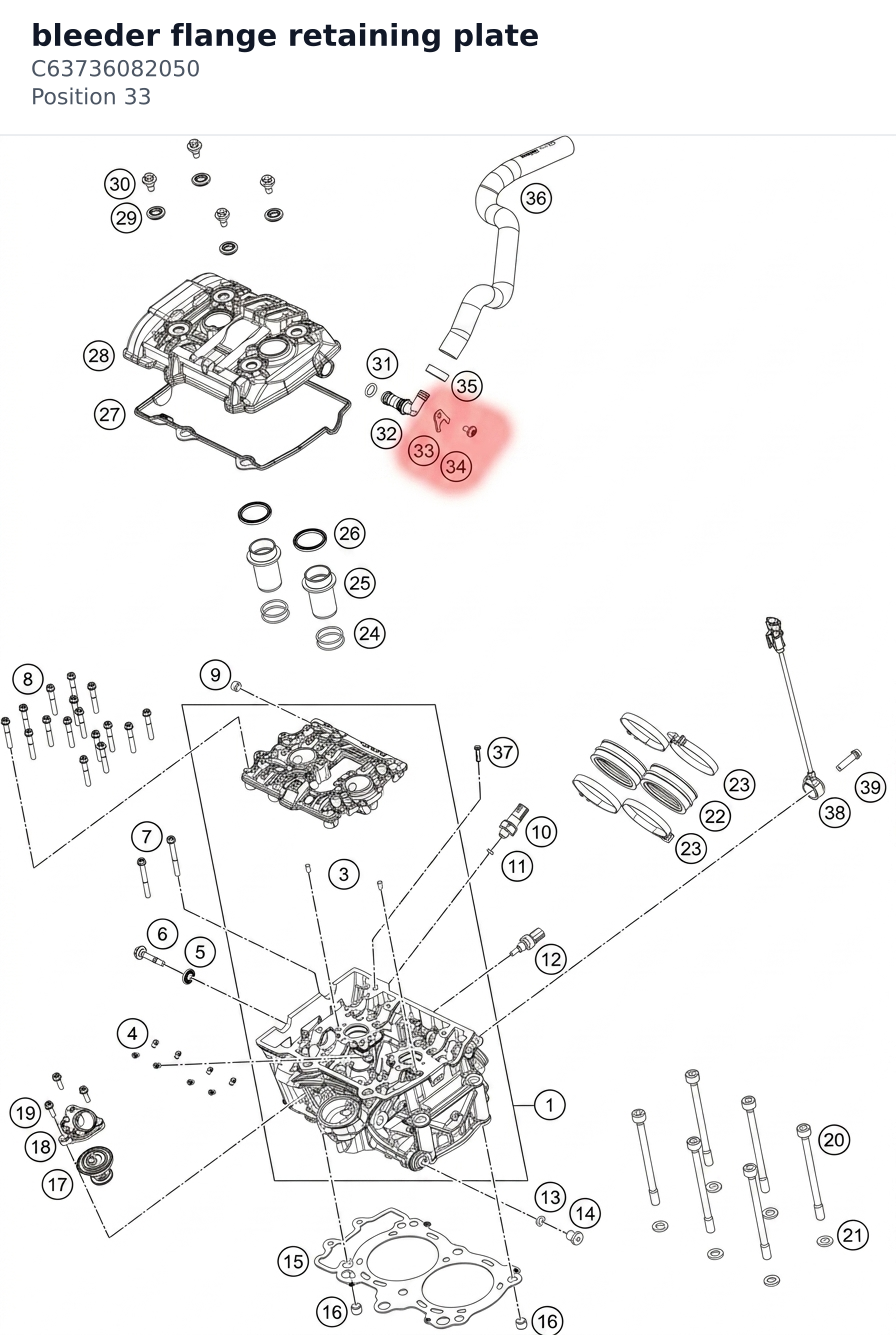 Diagram preview: bleeder flange retaining plate (C63736082050)