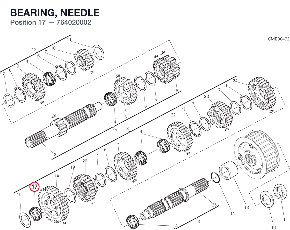 BEARING, NEEDLE 764020002 diagram position