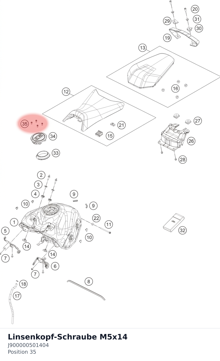 Diagram preview: Linsenkopf-Schraube M5x14 (J900000501404)
