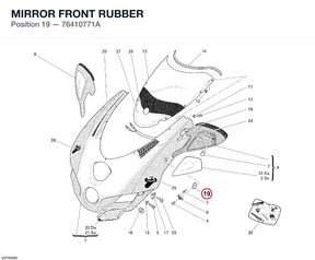 MIRROR FRONT RUBBER 76410771A diagram position