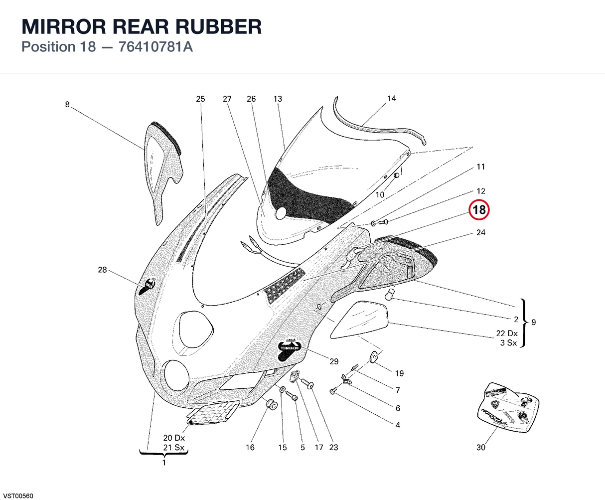 MIRROR REAR RUBBER