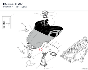 RUBBER PAD 76411061A diagram position