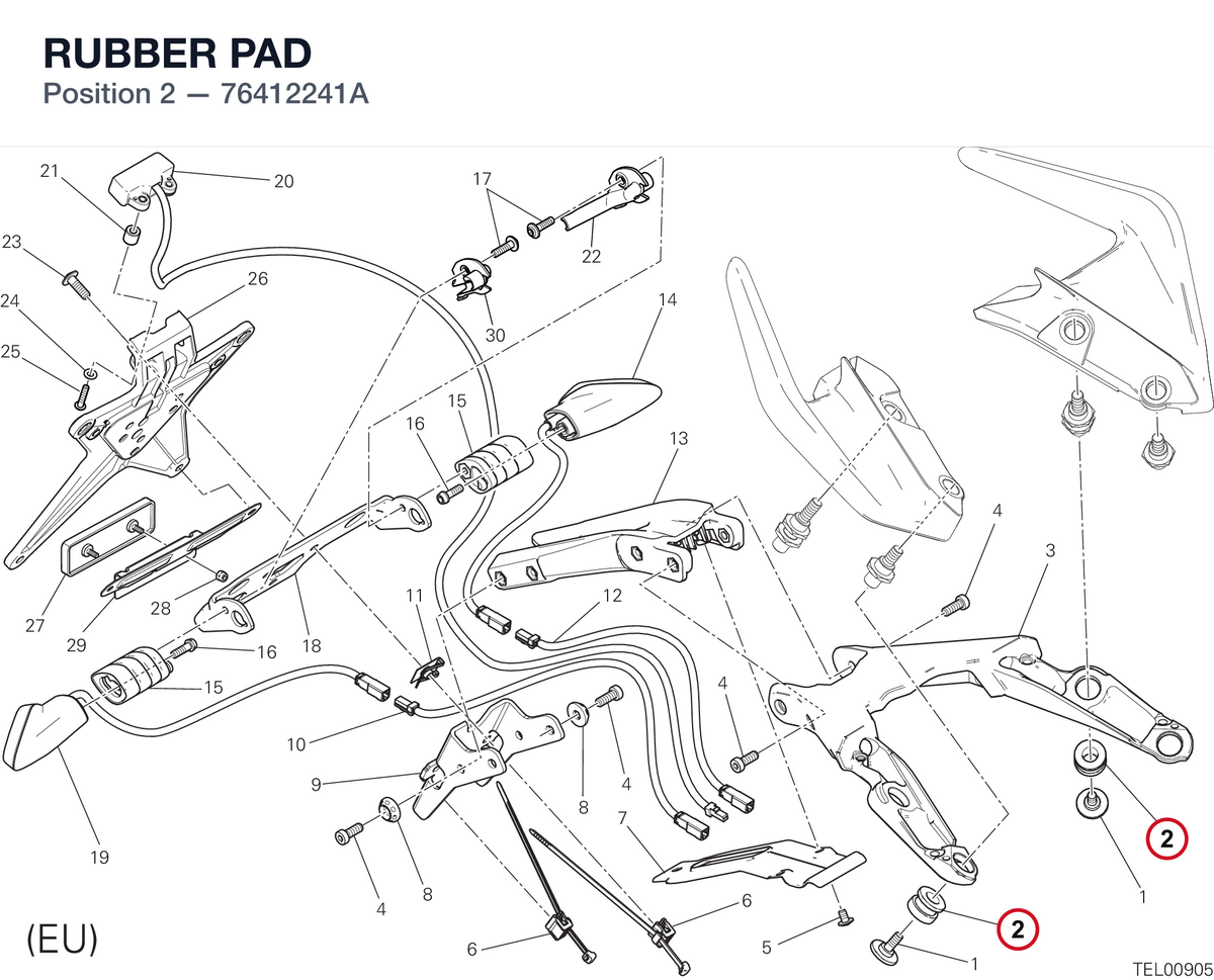 RUBBER PAD 76412241A diagram position