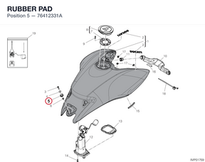RUBBER PAD 76412331A diagram position