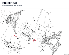 RUBBER PAD 76417691A diagram position