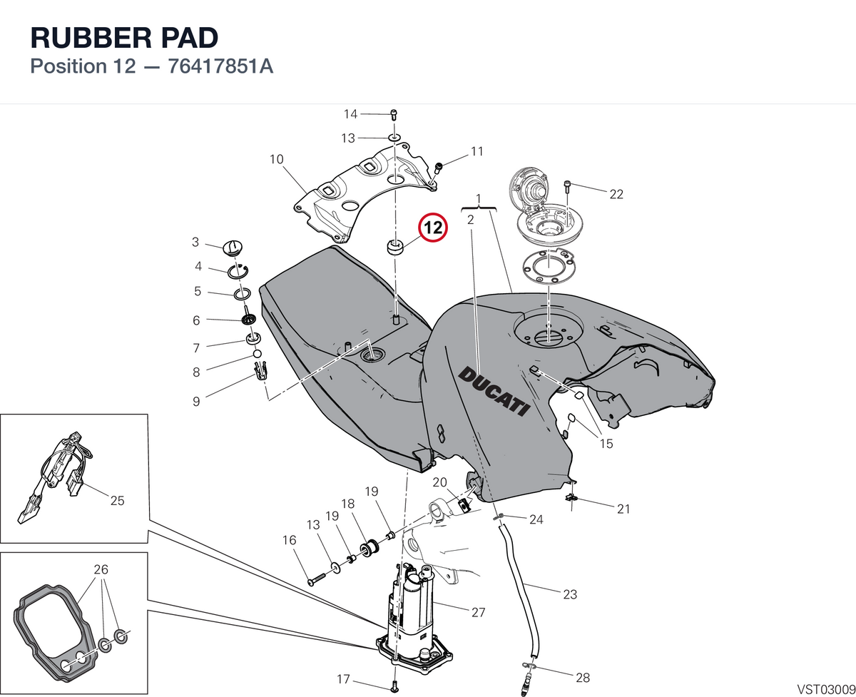 RUBBER PAD 76417851A diagram position
