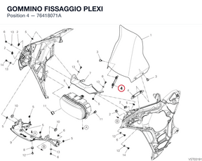 GOMMINO FISSAGGIO PLEXI 76418071A diagram position