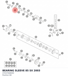 Diagram preview: BEARING SLEEVE 85 SX      2003 (47037068000)