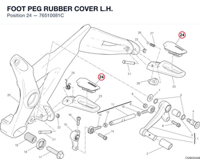FOOT PEG RUBBER COVER L.H. 76510081C diagram position